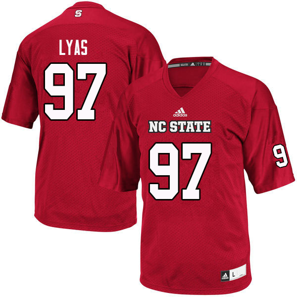 Men #97 Xavier Lyas NC State Wolfpack College Football Jerseys Sale-Red - Click Image to Close